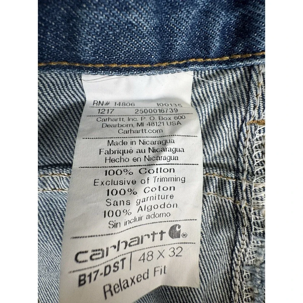 Carhartt B17 Relaxed Fit Denim Jeans Mens 48x32 Blue Medium Wash Vintage EUC